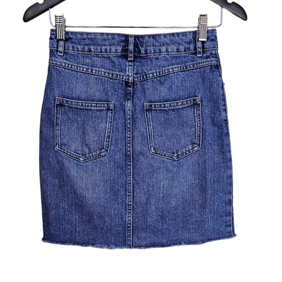 ASOS DESIGN Denim Pelmet Skirt Mid Wash Size 0 - Picture 2 of 5